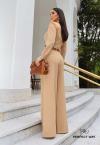CONJUNTO FEMININO BLAZER CROPPED + CALÇA WIDE LEG DOCE DE LEITE PERFECT WAY
