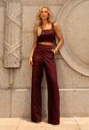 CALÇA FEMININA WIDE LEG  BORDO PERFECT WAY