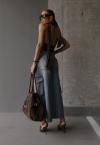 SAIA JEANS DESTROYED  MAXI MIDI COS ALTO C/ BOLSO  FEMININA JEANS DESTROYED PERFECT WAY