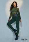 BODY CACHARREL MANGA LONGA + TOP verde PERFECT WAY