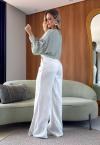 CALÇA AFAIATARIA BOLSO EMBUTIDO FEMININA CRU PERFECT WAY