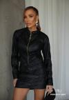 SHORTS SAIA COURO (PU) EMININO PRETO PERFECT WAY