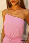 BLUSA FEMININA UM OMBRO SÓ ROSA PERFECT WAY