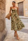 VESTIDO MAXI MIDI FEMININO ESTAMPADO VERDE PERFECT WAY