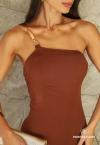 VESTIDO LONGO  UM OMBRO SÓ FEMININO cacau PERFECT WAY