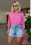 CAMISA FEMININA   ROSA ESCURO PERFECT WAY
