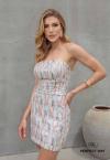 VESTIDO FEMININO CURTO JUSTO AZUL BEBÊ PERFECT WAY