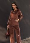 BLUSA  BORD INDUSTRIAL C/ BOLSO E CAPUZ CACAU C/ ROSA PERFECT WAY