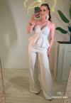 BLUSA FEMININA PEPLUM OFF WHITE PERFECT WAY