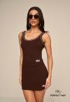 SHORTS SAIA  BORD INDUSTRIAL FEMININO MARROM CAFÉ PERFECT WAY
