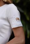 BLUSA FEMININA COM MANGAS E BORDADO INDUSTRIAL OFF WHITE PERFECT WAY