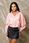 CAMISA  BORD INDUTRIAL C/ COLISE FEMININA rosa PERFECT WAY