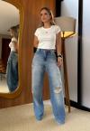CALÇA JEANS  CÓS INTERMEDIARIO FEMININA JEANS DESTROYED PERFECT WAY