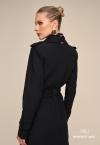 TRENCH COAT SARJA C/ CINTO FIVELA METAL  FEMININO PRETO PERFECT WAY
