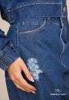 CALÇA WIDE LEG JEANS PUIDOS FEMININA azul jeans PERFECT WAY