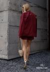 JAQUETA FEMININA ALONGADA burgundy PERFECT WAY