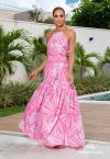 VESTIDO LONGO ESTAMPADO    ROSA  . PERFECT WAY