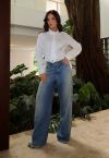 CAMISA FEMININA C/ RECORTE OFF WHITE PERFECT WAY