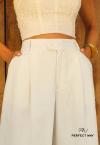 CALÇA PANTALONA FEMININA C/ PREGAS OFF WHITE PERFECT WAY