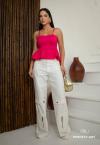 BLUSA FEMININA PEPLUM PINK PERFECT WAY