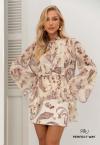 SAIA CURTA  FEMININA ESTAMPADA manteiga PERFECT WAY