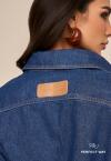 JAQUETA JEANS  COM RECORTES FEMININA azul jeans PERFECT WAY