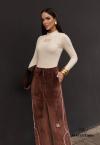 BLUSA BORD INDUSTRIAL GOLA ALTA  FEMININA PEROLA PERFECT WAY