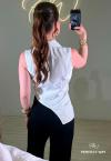 COLETE BLAZER FEMININO ASSIMÉTRICO OFF WHITE PERFECT WAY