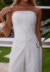 CORPETE ASSIMÉTRICO FEMININO OFF WHITE PERFECT WAY