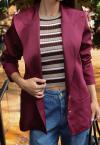 BLAZER REC C/ FENDAS COSTAS FORRADO  FEMININO burgundy PERFECT WAY