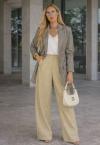 BLAZER FEMININO AZUL C/ MARROM PERFECT WAY