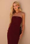 VESTIDO MAX MIDI SEM ALÇA FEMININO burgundy PERFECT WAY