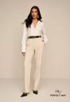 BODY EM CREPE VISCOSE ZIPER FRENTE FEMININO OFF WHITE PERFECT WAY