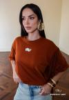 T- SHIRTS CROPPED  BORD INDUSTRIAL  FEMININA TERRACOTA PERFECT WAY