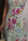 SAIA FEMININA MAX MIDI ESTAMPADA OFF WHITE / VERDE PERFECT WAY