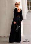CONJUNTO FEMININO BLUSA + CALÇA PANTALONA PRETO PERFECT WAY