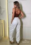 CALÇA CARGO FEMININA OFF WHITE PERFECT WAY