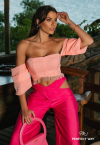 CROPPED C/ BORDADO MANUAL ROSA PERFECT WAY