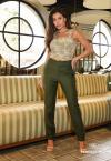 CALÇA FEMININA CORTE RETO VERDE PERFECT WAY