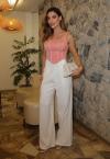 CROPPED RECORTE COM VIVO  FEMININO salmao c/ areia PERFECT WAY