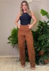 CALÇA BALLOON FEMININA COM BOLSO CARGO FERRUGEM PERFECT WAY