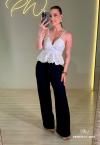 BLUSA FEMININA PEPLUM OFF WHITE PERFECT WAY
