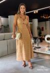 VESTIDO FEMININO MIDI bege PERFECT WAY