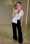 COLETE BLAZER FEMININO ASSIMÉTRICO OFF WHITE PERFECT WAY