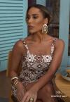VESTIDO CURTO FEMININO OFF WHITE COM BEGE PERFECT WAY