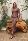 Perfect Way - VESTIDO MAXI MIDI  FEMININO TRICÔ cacau