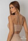CONJUNTO FEMININO BLAZER + CROPPED COM METAL NUDE PERFECT WAY