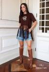 T- SHIRTS BORD INDUSTRIAL C/ MAX FRANJA FEMININA CACAU PERFECT WAY