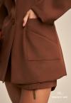BLAZER ABERTURA COSTAS FEMININO MARROM CAFÉ PERFECT WAY