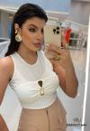 REGATA FEMININA C/ RECOTE E METAL OFF WHITE PERFECT WAY